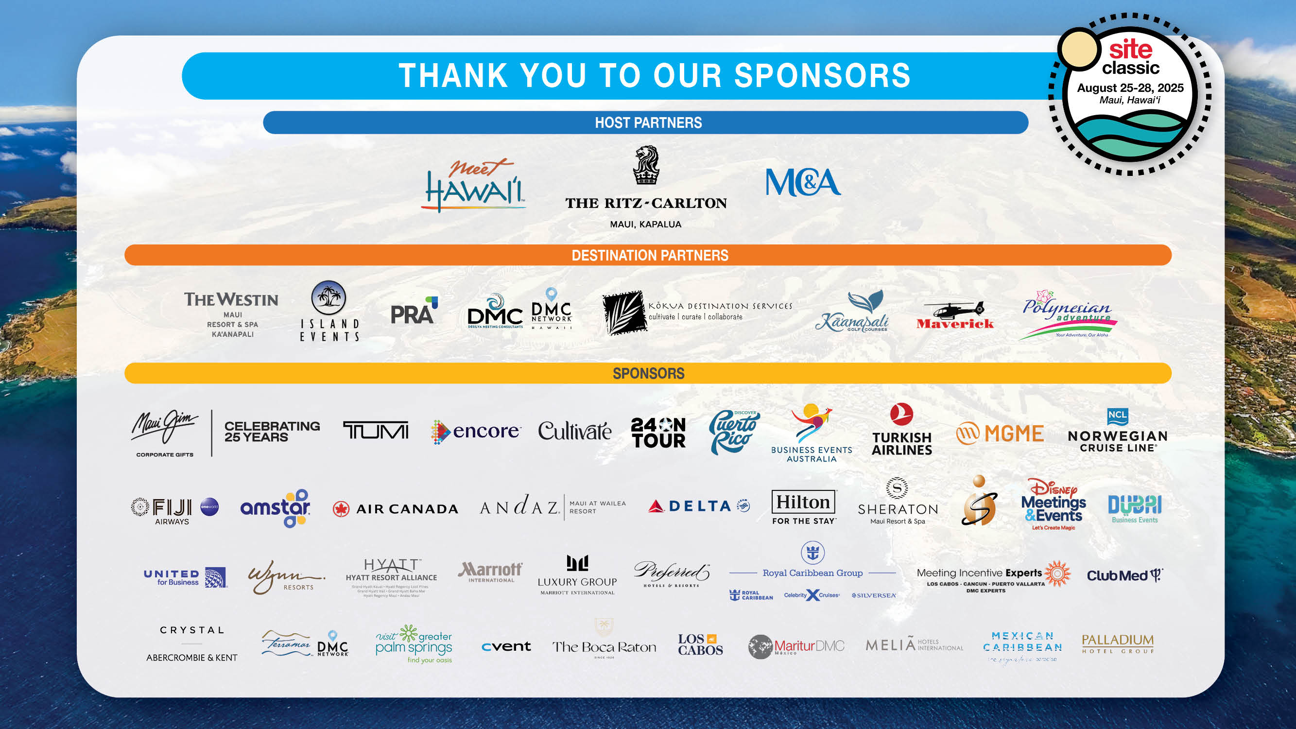SITE Classic Sponsors